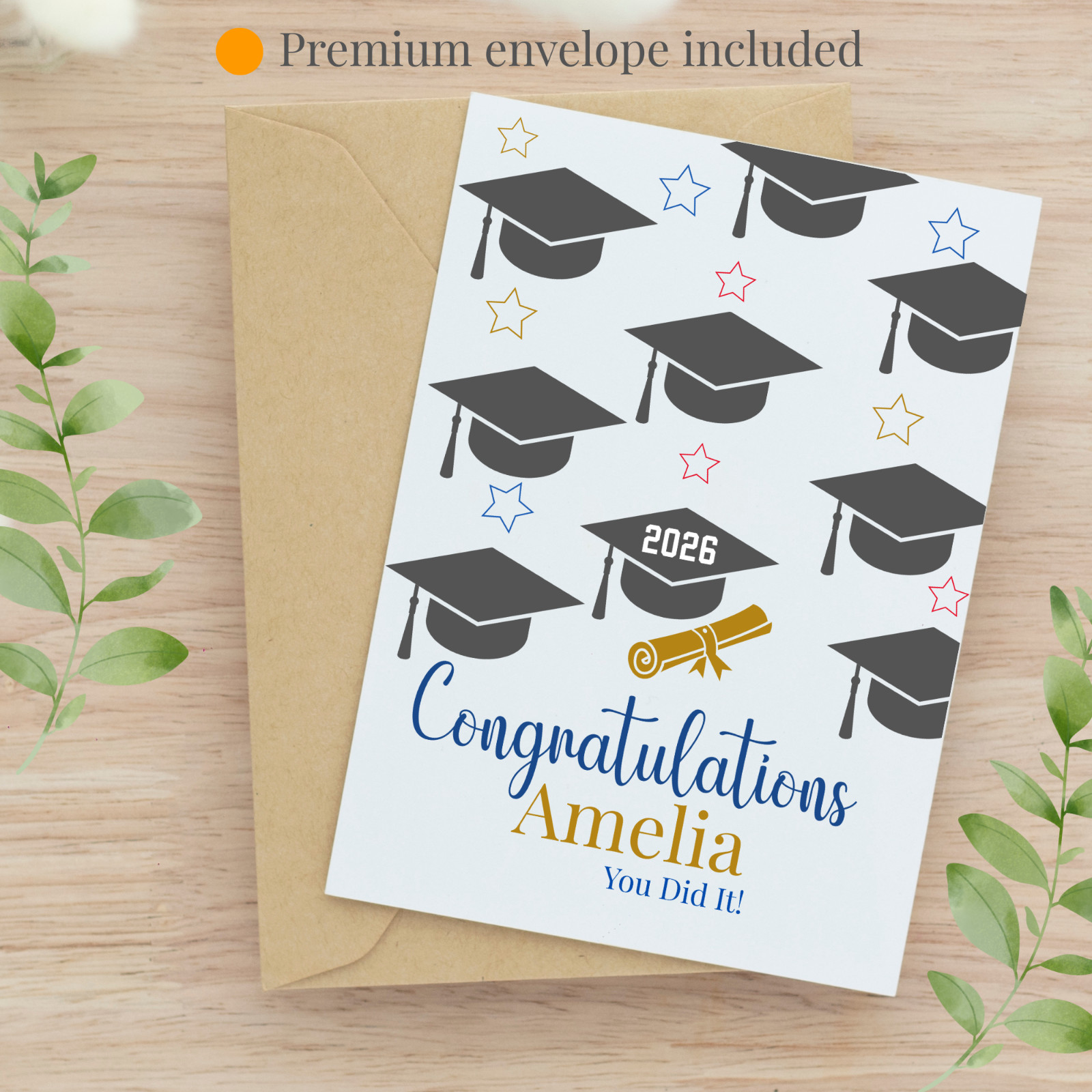 Personalized Graduation Card Ready To Ship From U.S.