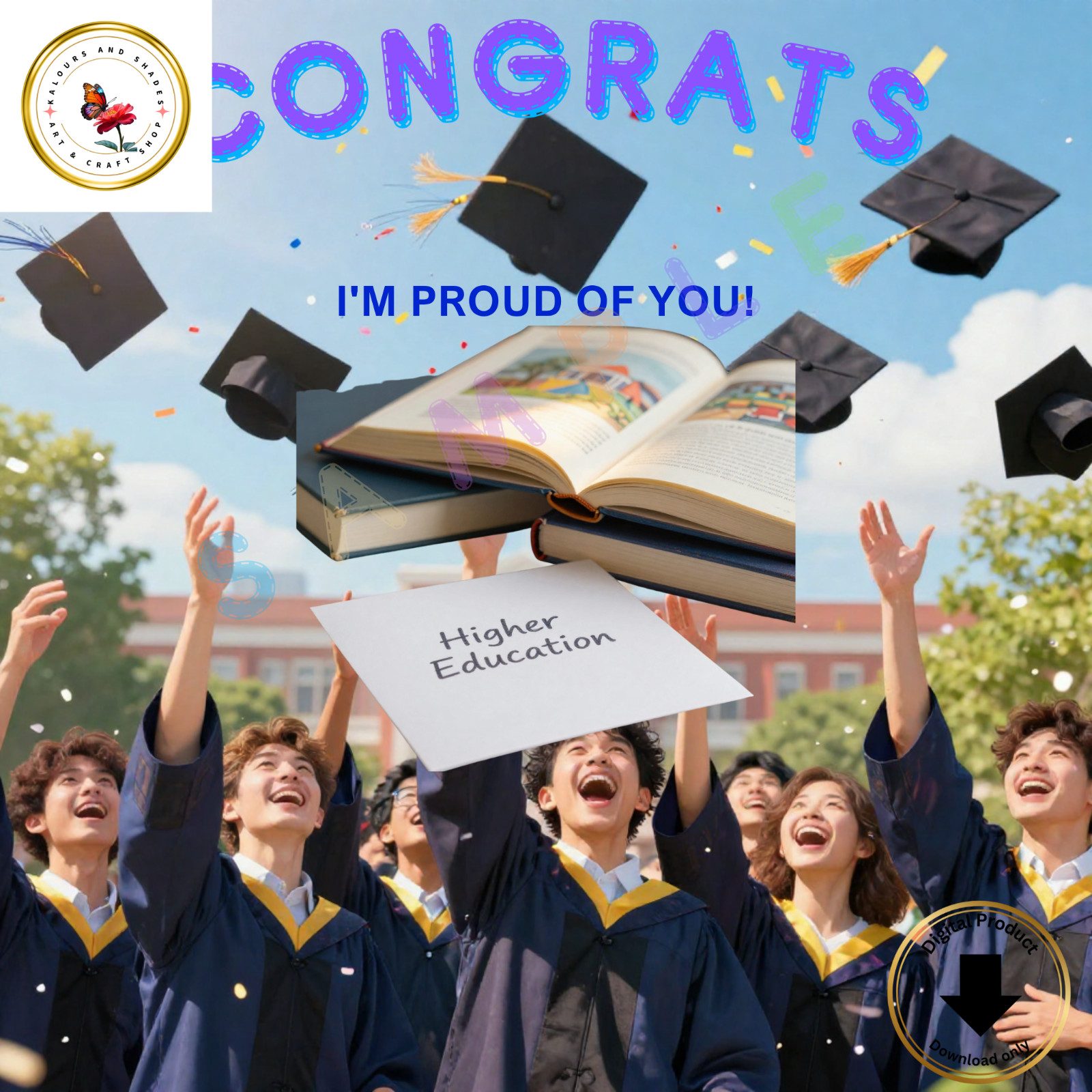 New Greeting Digital Card Printable shareable Higher Education