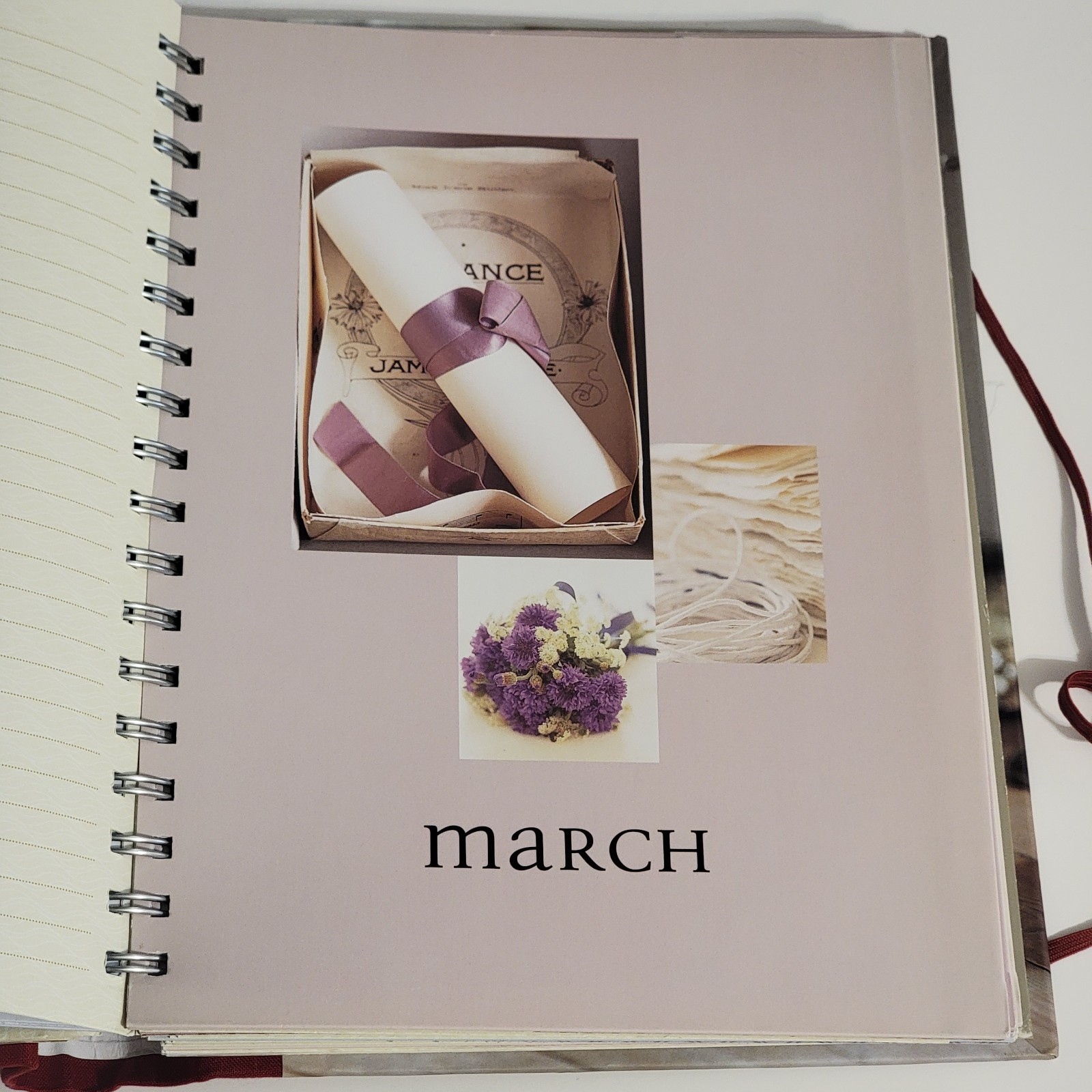 Floral Greeting Card Organizer Book 24 Pockets Month Divider 21 x 25 cm