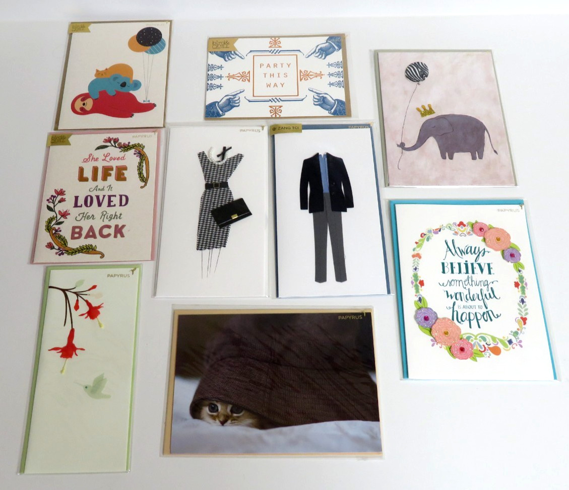 LOT of Papyrus + Bird & Quill BIRTHDAY & BLANK Greeting Cards ~ All New & Sealed