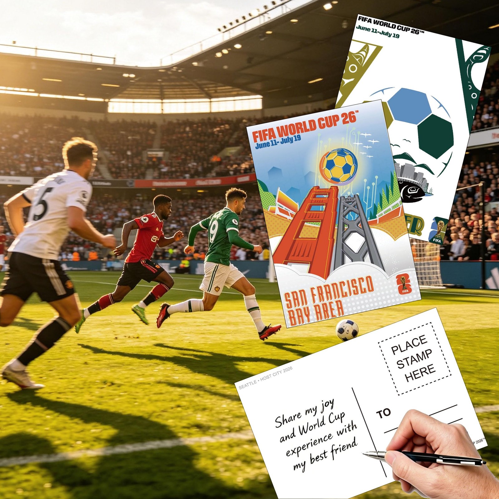 Postcards World Cup Decorations Host City Landmarks 4 x 6 in 32 Count 16 Designs
