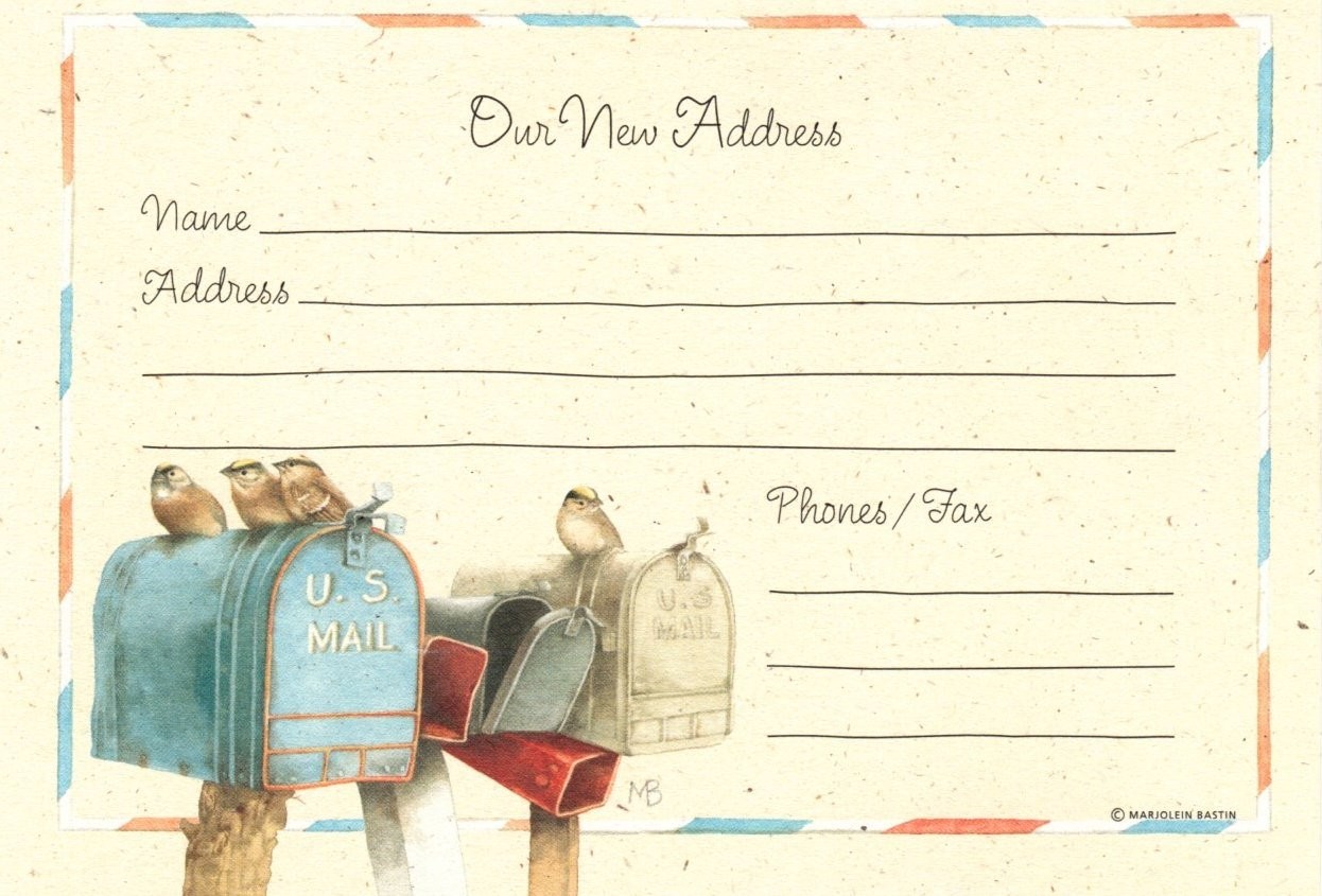 Our New Address Birds Bird Mailbox Marjolein Bastin Hallmark Cards – Set of 6
