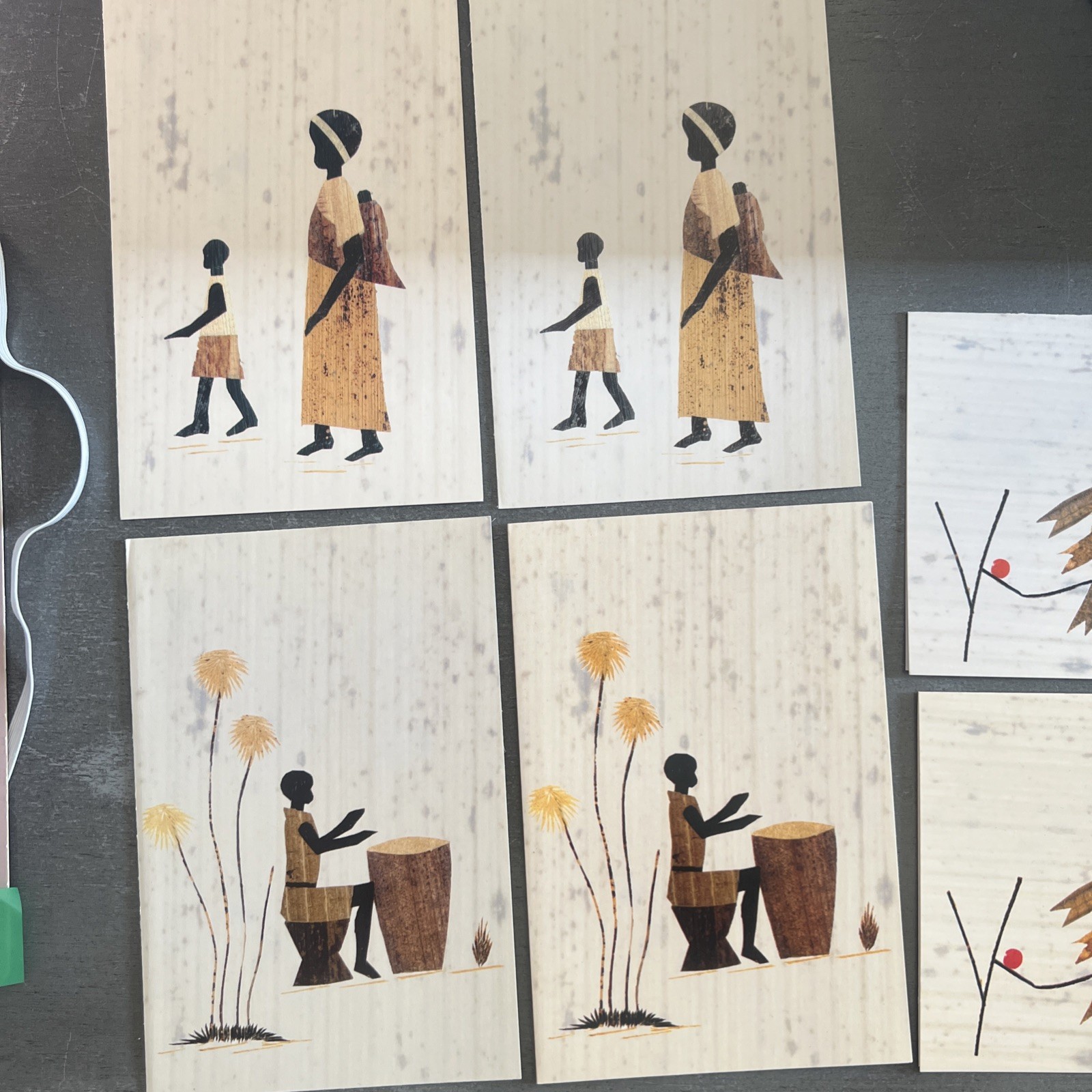 Rwandan Banana Leaf Art Greeting Cards Women for Women International Set Of 6