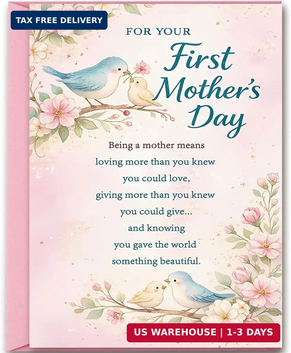 First Mothers Day Card, Happy 1st Mother’s Day Card Gifts for New Mom, First Tim