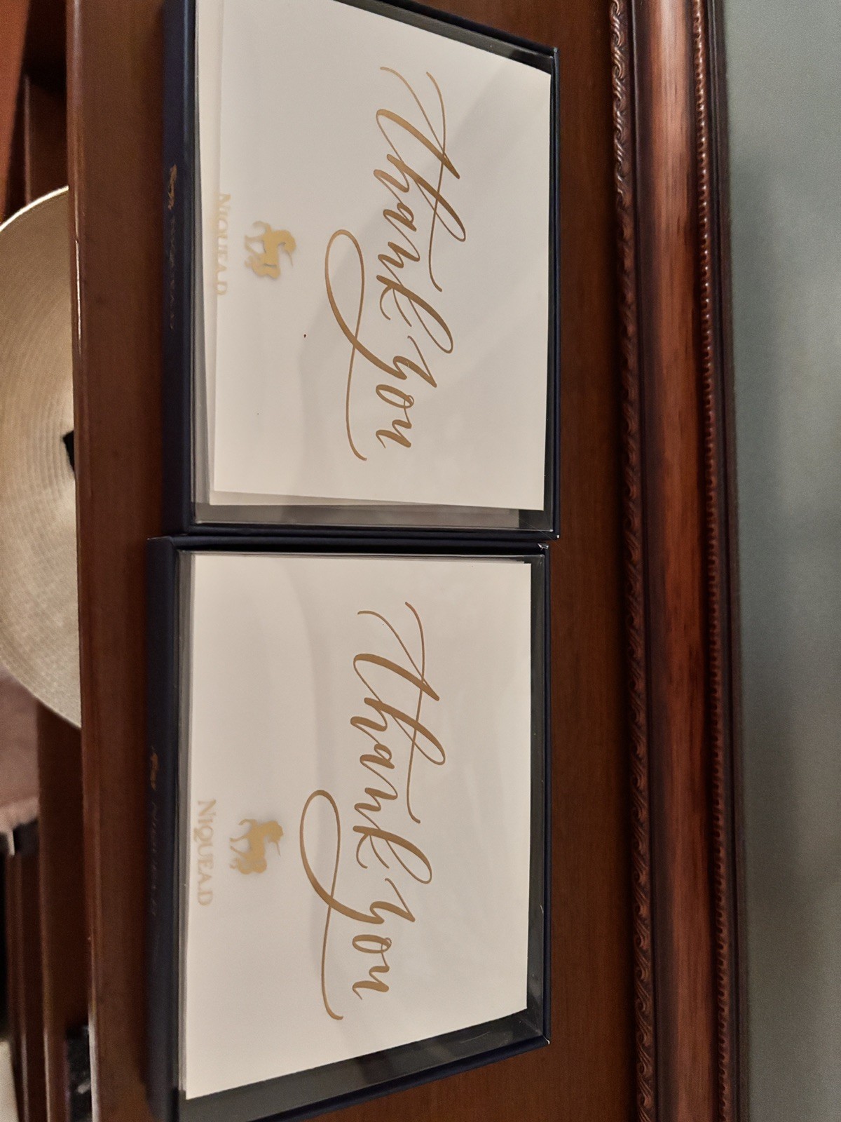 2 Niquea.D Thank You Boxed Note Card Sets Sealed Gold Script 8 Cards Each