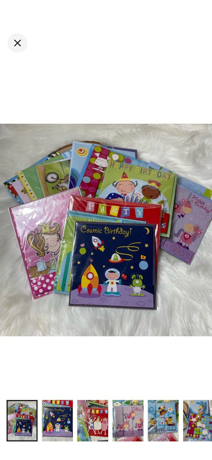 Children’s Birthday Folded Greeting Cards Lot – 3D Glitter, Multicolor Polka Dot