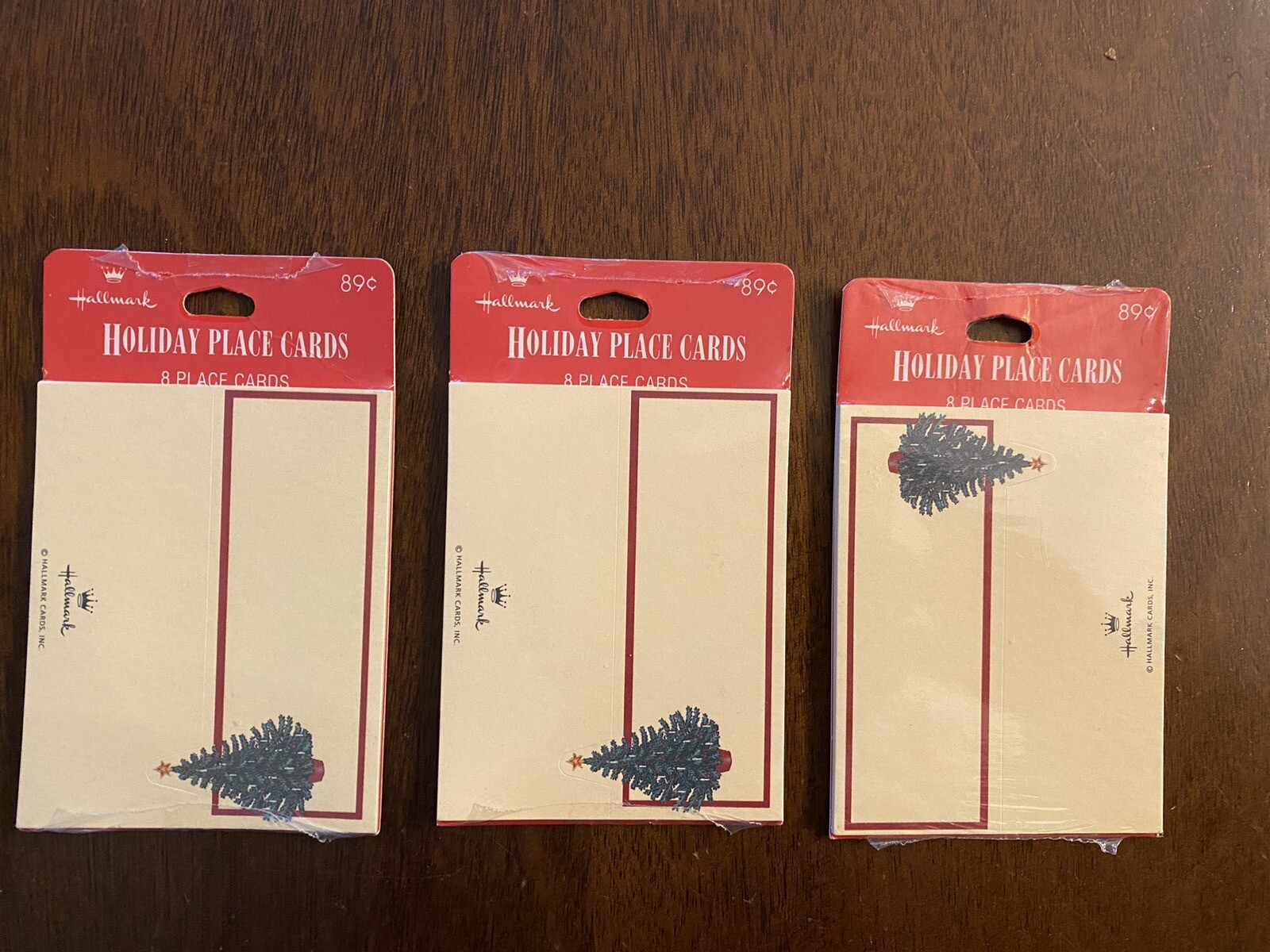 Vintage Hallmark Christmas Tree Design Party Place Cards 8 Each Lot Of 3 Packs