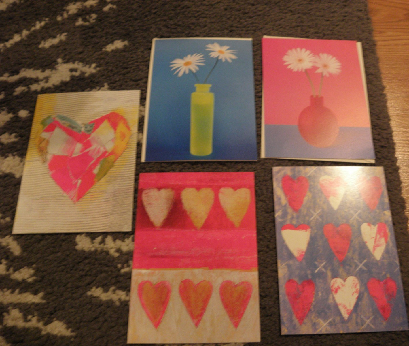 New NIP Ikea Lot of 5 Art Cards 13X18 CM Hearts Vases Flowers Blank