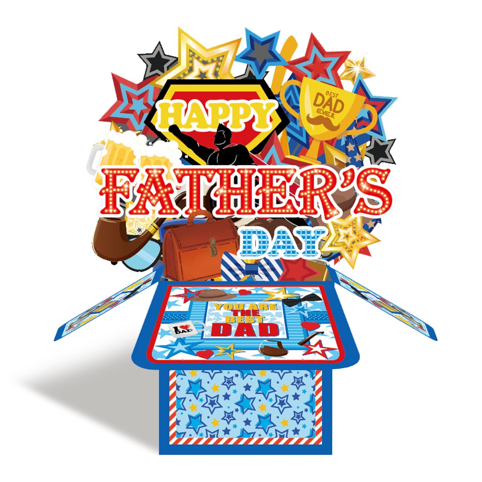 3D Pop Up Father’s Day Card for Dad Grandpa Happy Father’s Day Greeting Card …