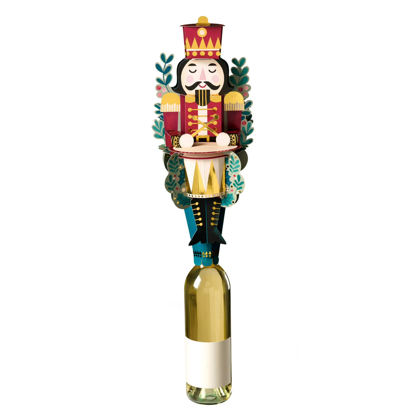 American Greetings Christmas Decorative 11 in. Pop-up Bottle Topper, Nutcracker