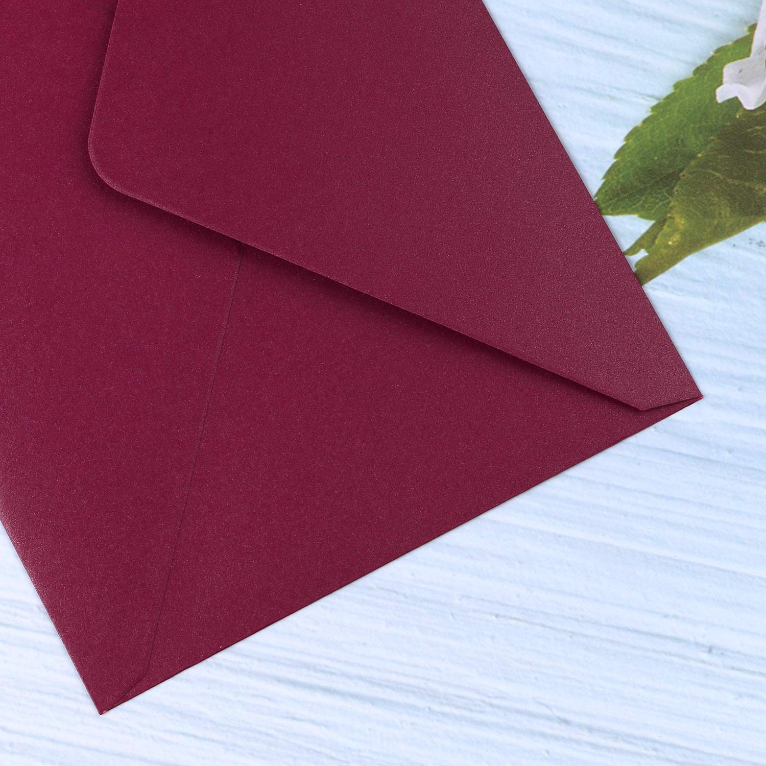 50 PCS/Pack A7 Envelopes 5.25 x 7.5” Shiny Burgundy Envelopes 5×7 envelopes