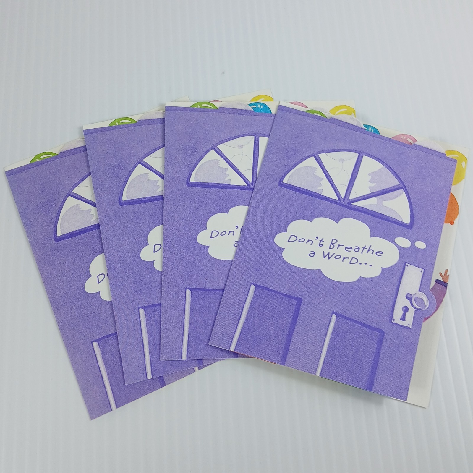 Vintage Hallmark Cards Surprise Birthday Party Invitations Purple Door Balloons