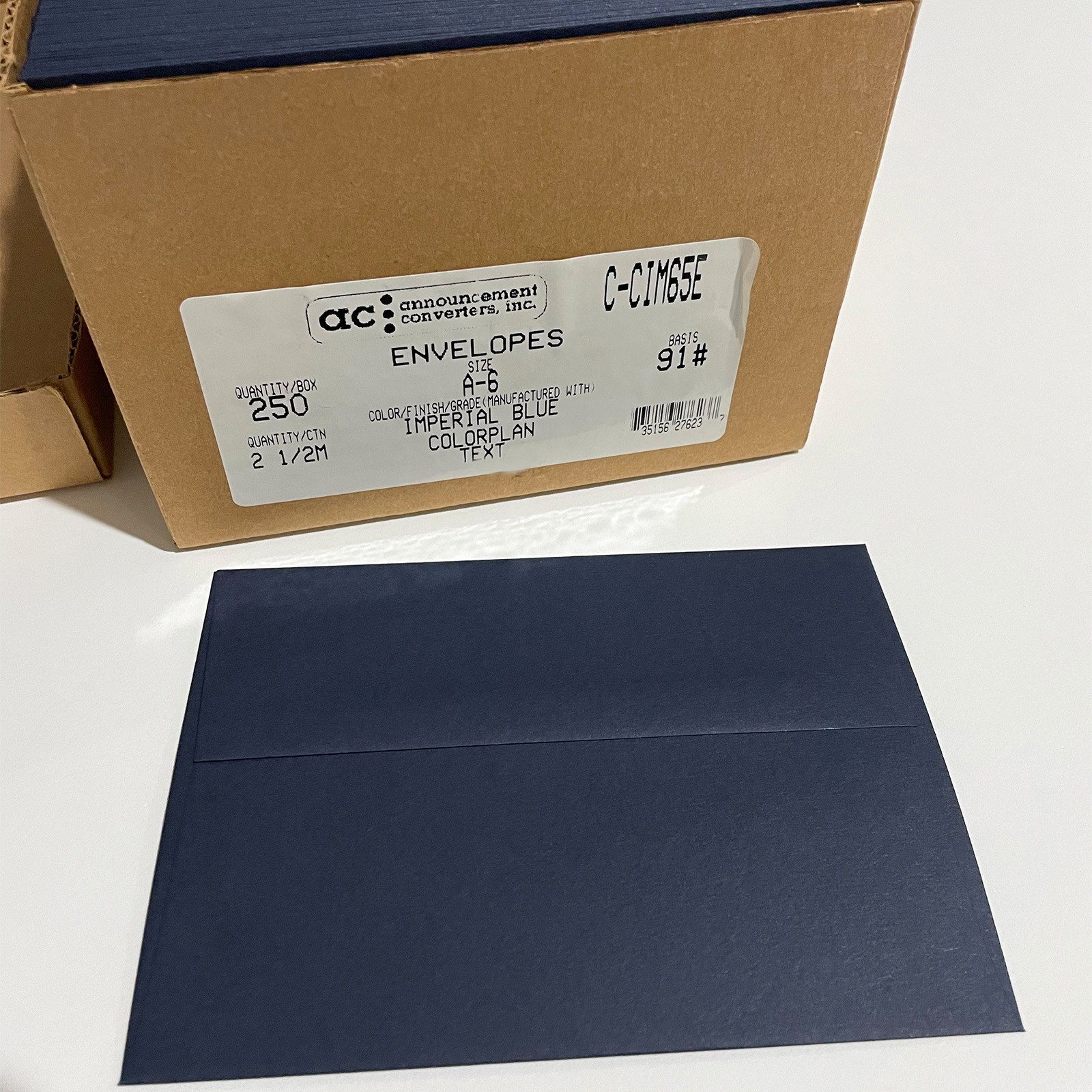 Envelopes – Colorplan – Imperial Blue – A6 (square flap) – 130 pcs – 91# text
