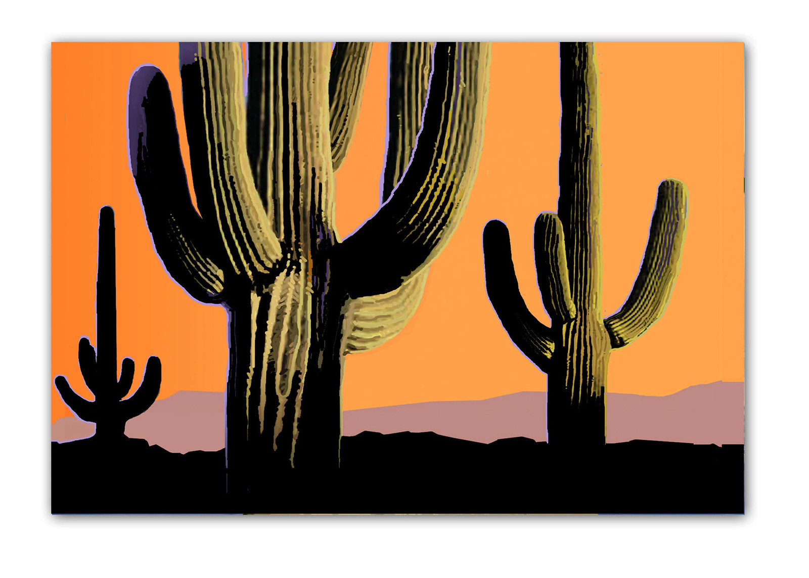 Saguaro Sunset Postcards – 4 x 6 Western Desert Postcards – 40 Desert – 17025