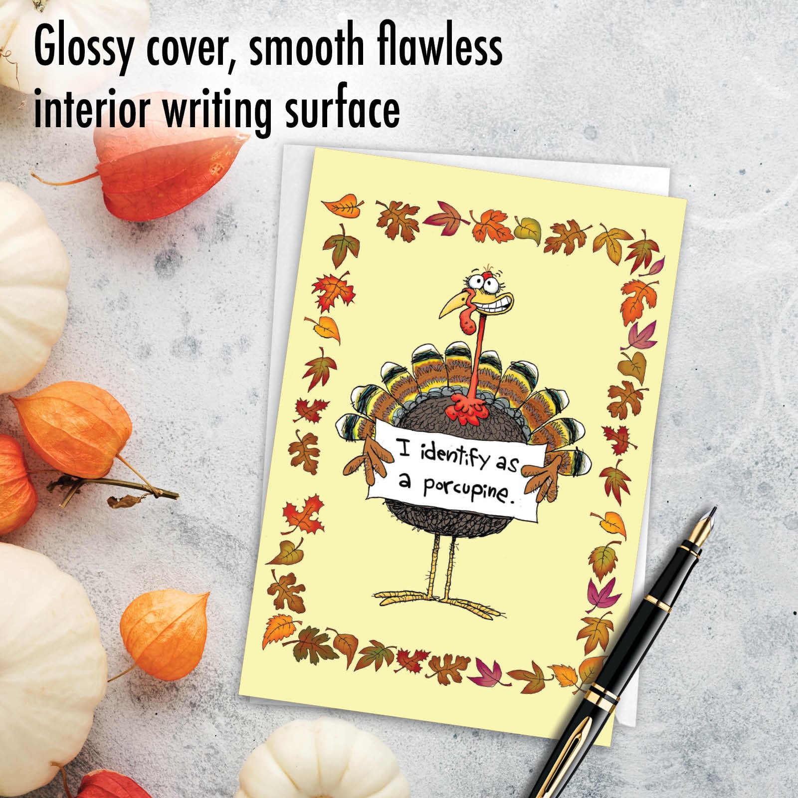 (1 Card) Turkey Identification – Funny Thanksgiving Greeting Card – NobleWorks