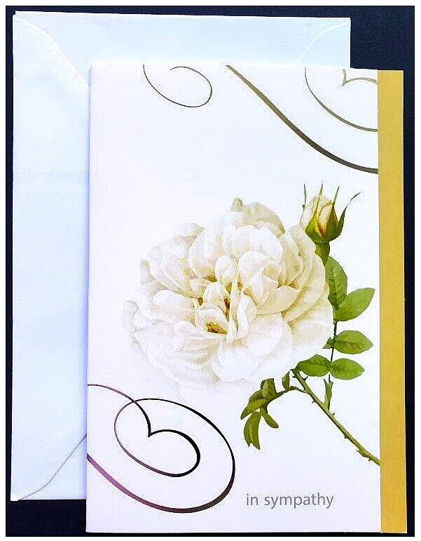 Sympathy Condolence Bereavement Card with Envelope 5 x 7 Flowers