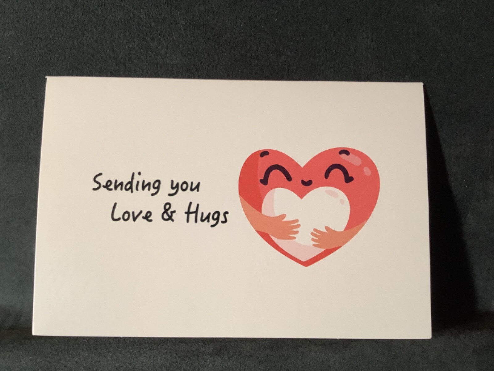 Thinking of You Encouragement Greeting Card Sweet Heart Sending Love and Hugs