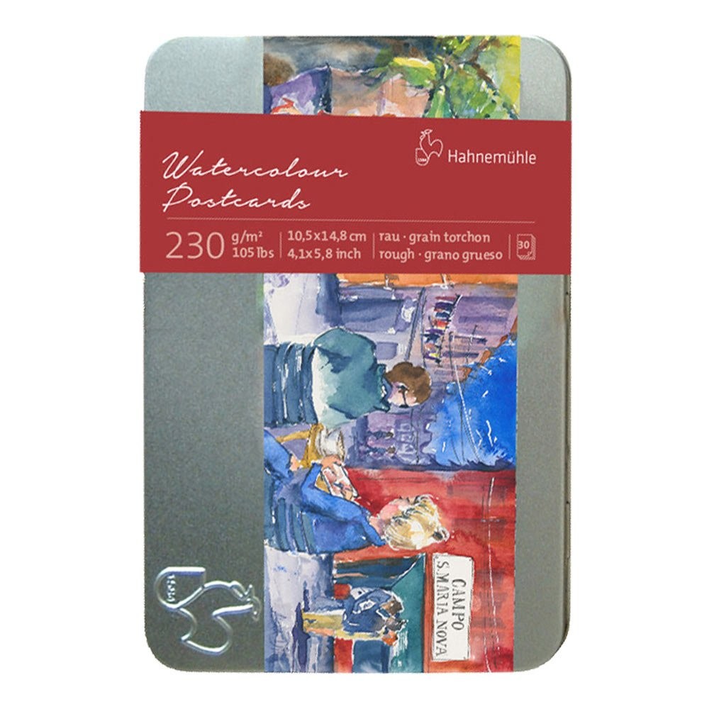 Watercolor Postcard 230 GSM Rough Texture Metal Case 10.5×14.8 cm 30 Fls