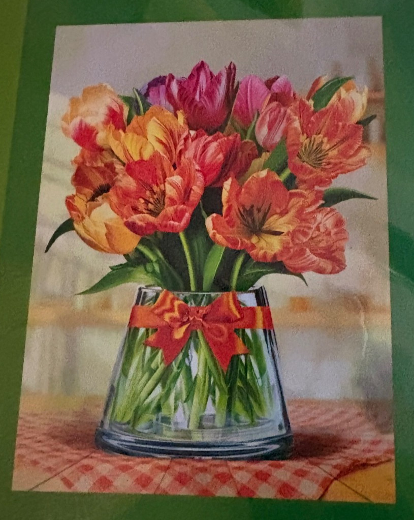 Paper Pop-Up Colorful Tulips Forever Flower Bouquet 3D 12 Inches Card Set
