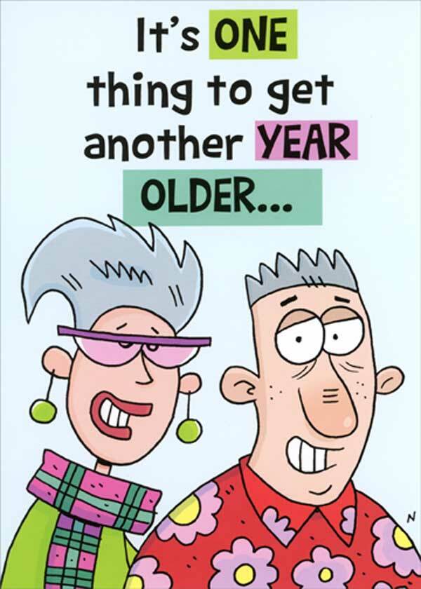 Stylish Older Couple Another Year Older Funny / Humorous Birthday Card
