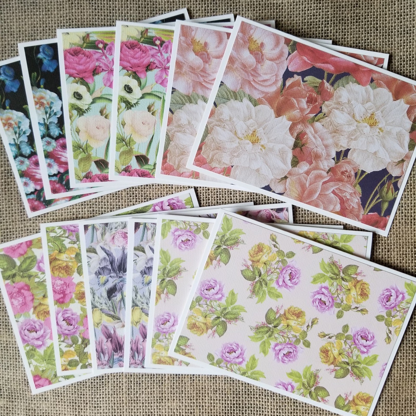 Florals Set of 12 Blank Note Cards Assorted Flowers
