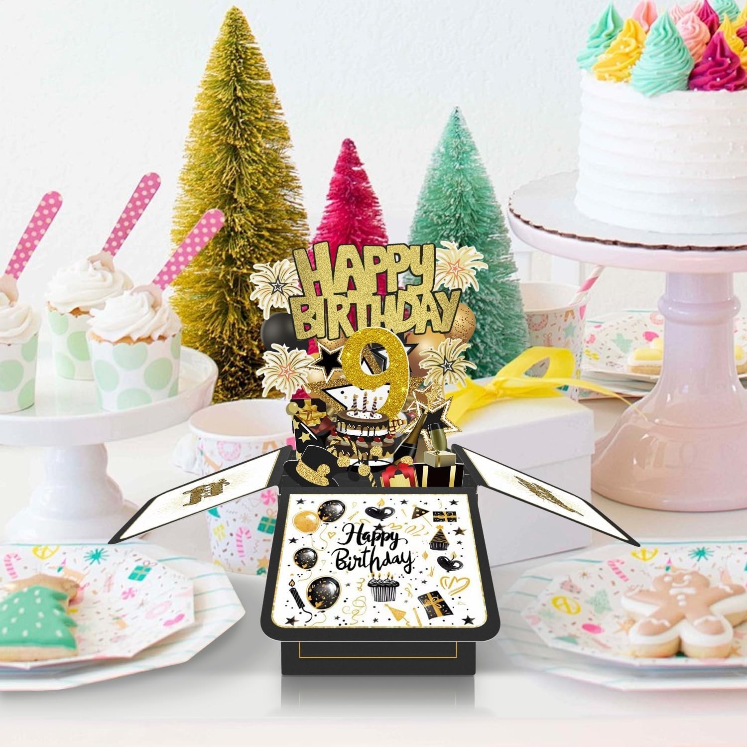 Adorable 9th Birthday Gift Box & 3D Card – Perfect for Children’s Celebrations