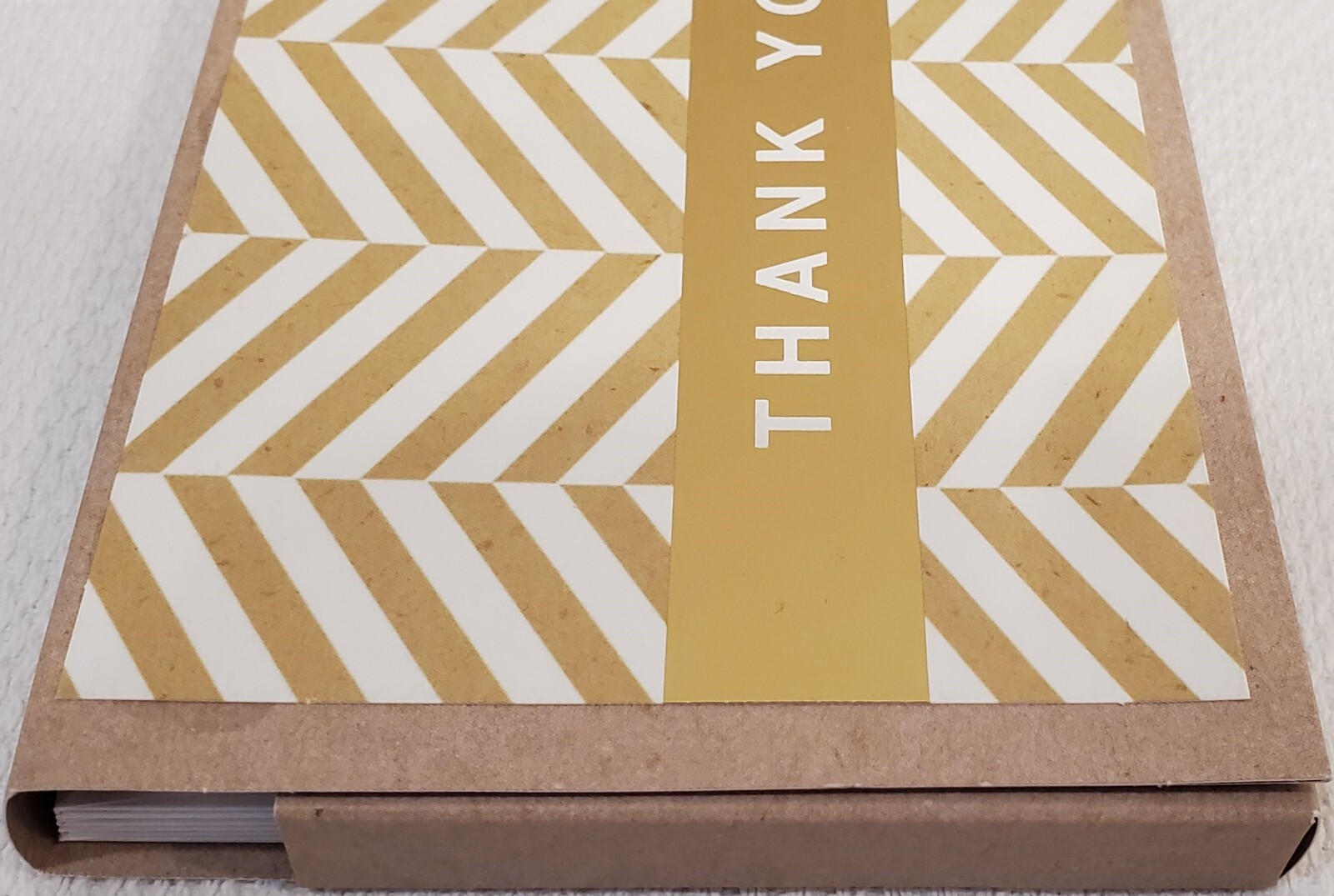 NEW Hallmark – Gold and White Chevron Thank You Note Cards (10 Cards/Envelopes) 