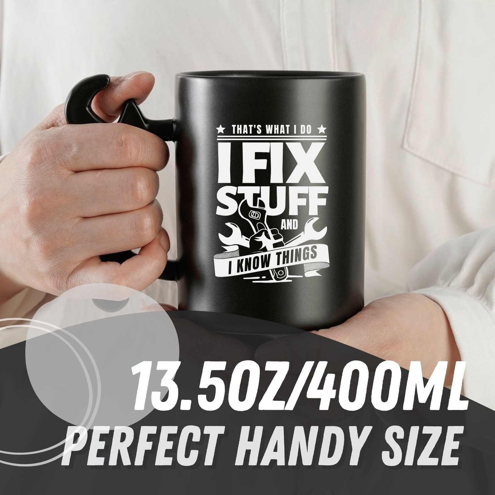 Onebttl Unique Gifts for Men, Car Guy Gifts Coffee Mug with Wrench Spanner Ha…