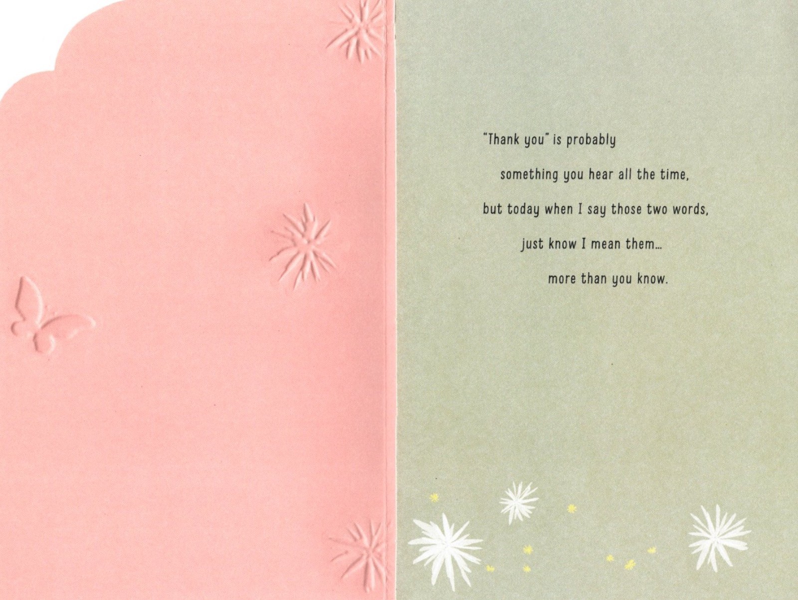 Thank You For Your Kindnews Butterfly Floral Hospitality Hallmark Greeting Card