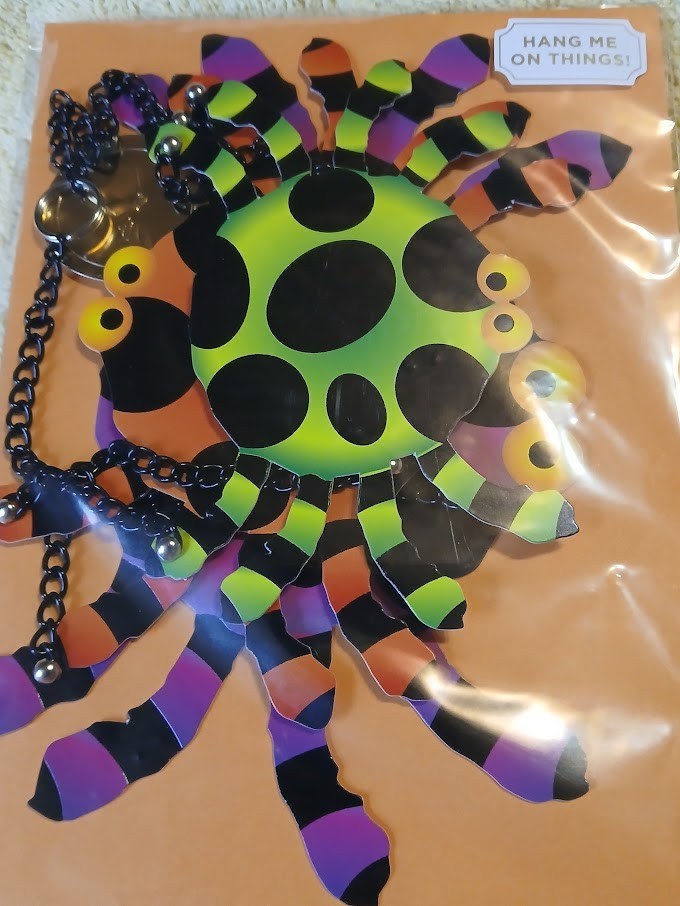 *Papyrus Halloween Card Hanging Colorful Spiders On Chains Decoration Mobile NIP