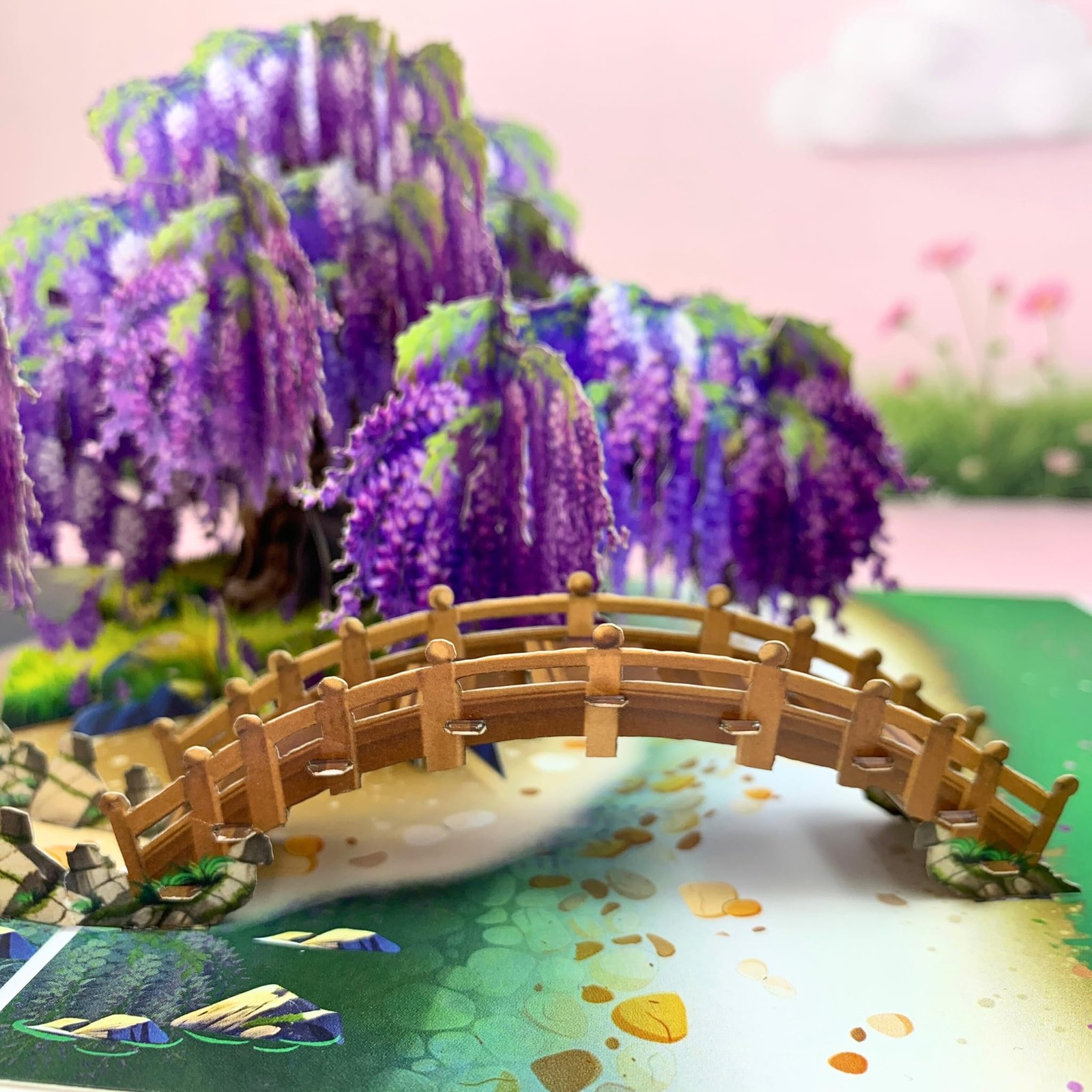 Wisteria Pop Up Card, Mothers Day Pop Up Cards, Pop Up Birthday Card for Women