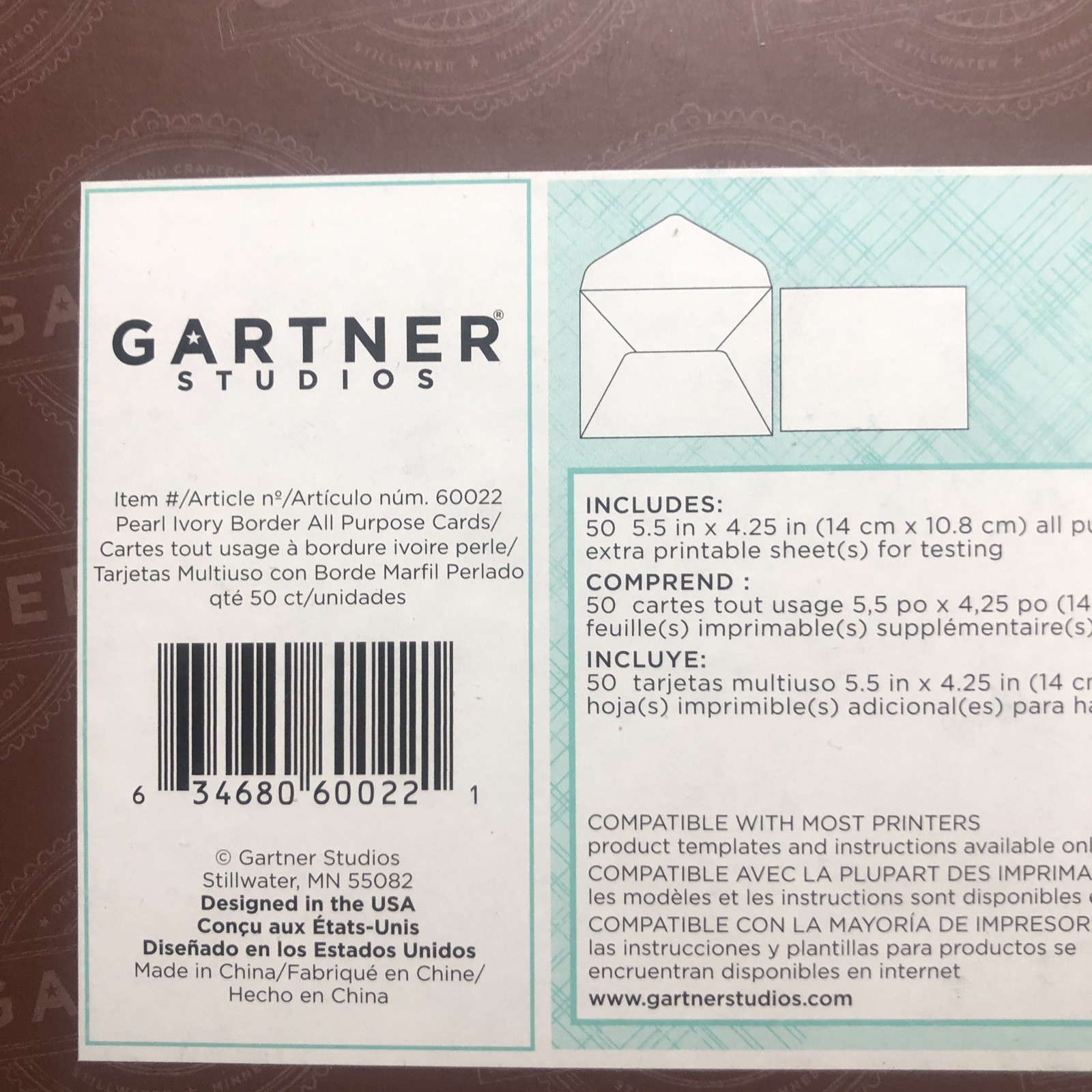 4.25 x 5.5″ Blank PEARL IVORY Greeting Cards & Envelopes Set of 50 Gartner