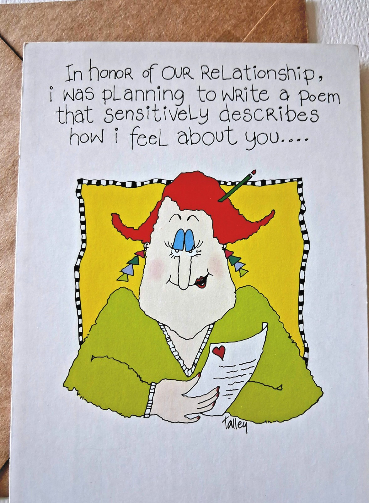 1 Vintage 1980s Funny Romance Greeting Card!!