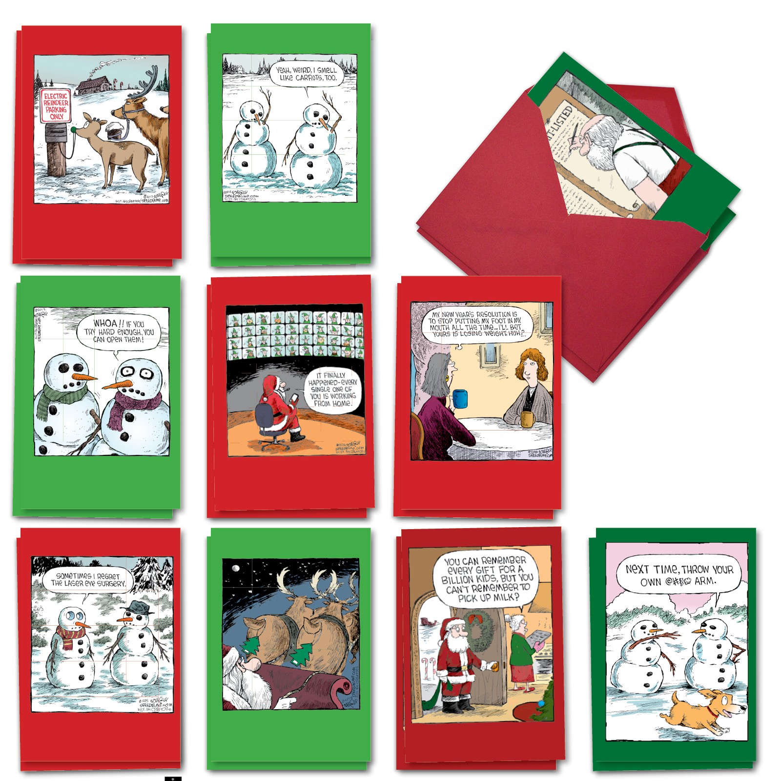 20 Asstd Funny Christmas Mixed Occasions Card (10 Designs) A Coverly Christmas