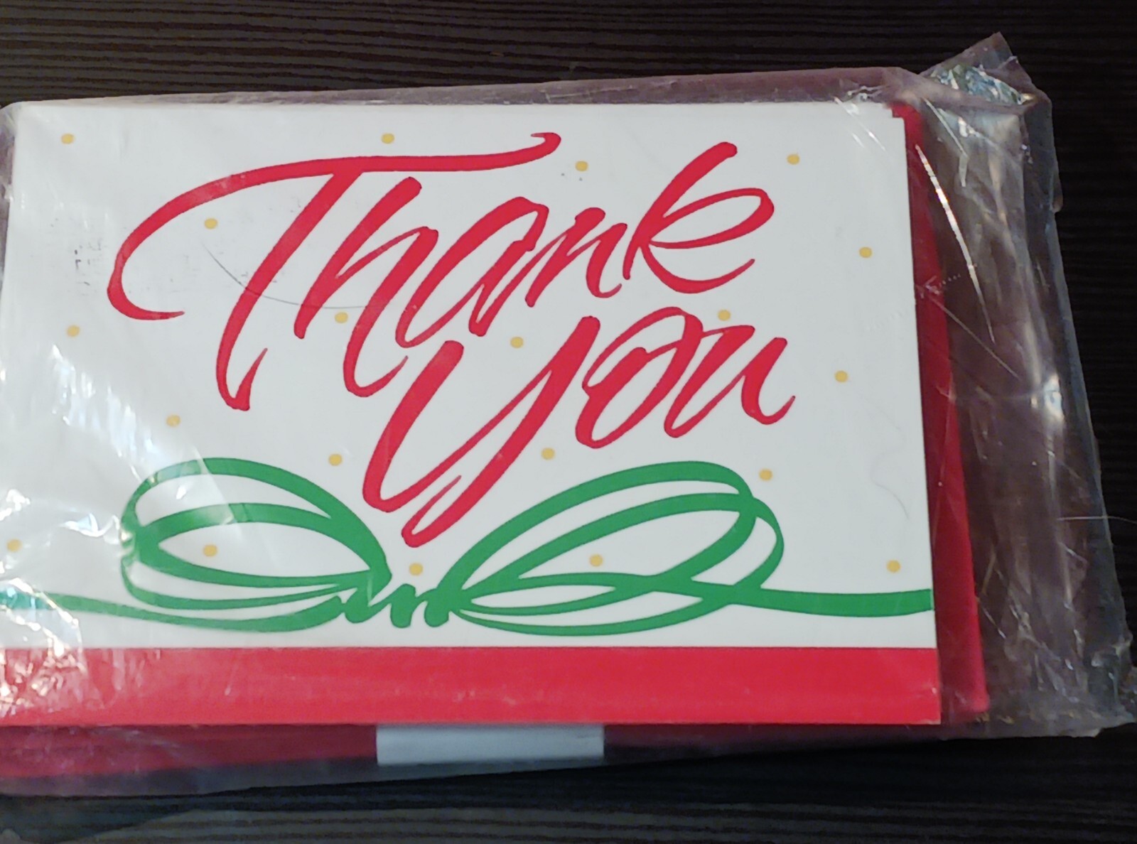 CURRENT Vintage Thank You Cards & Envelopes 12 pack Red & Green Blank Inside NEW