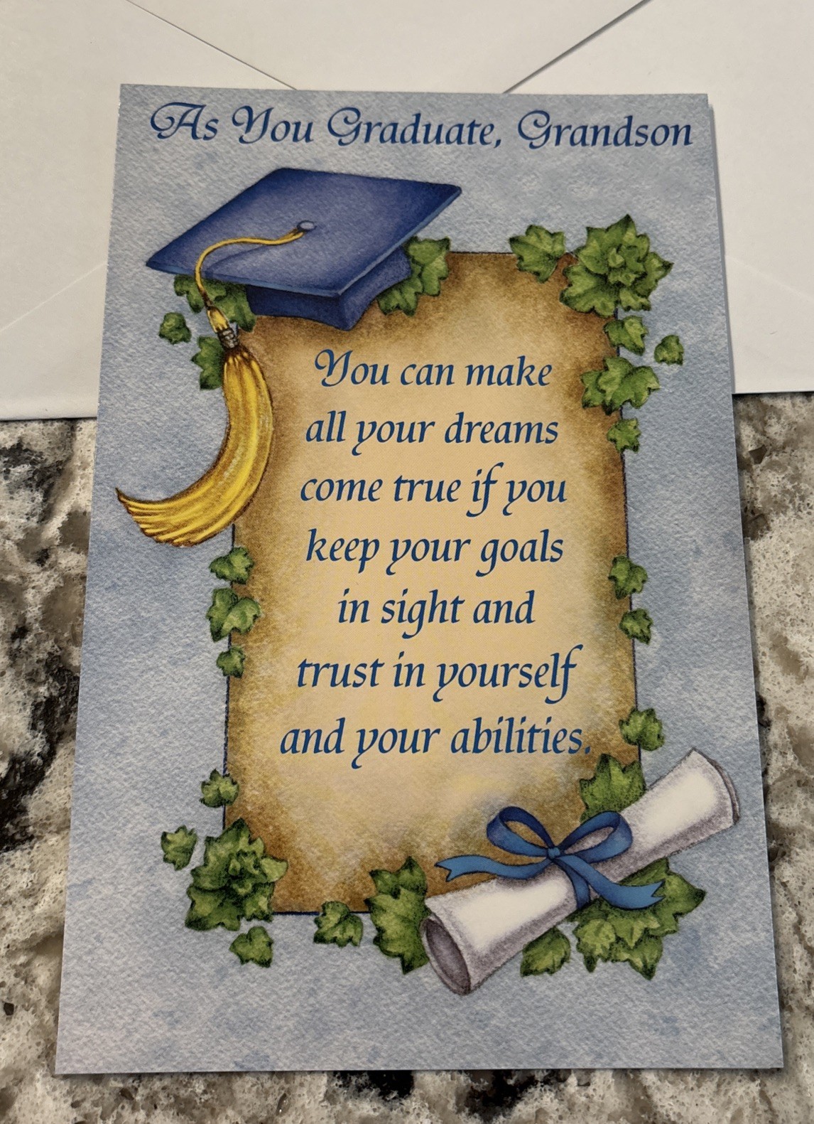 Graduation Grandson As You Graduate 👨‍🎓 5’x7.75″ Stockwell Greeting Card