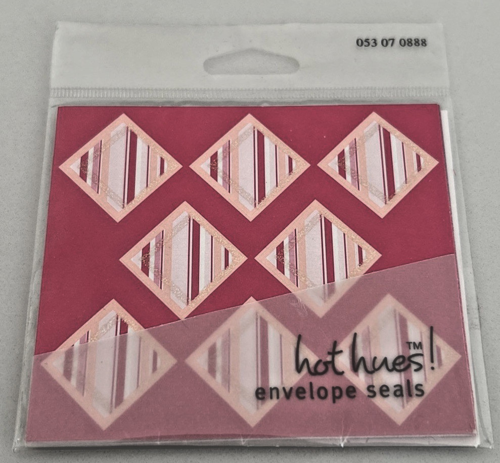 Hot Hues! Envelopes Seals 50 Assorted Raspberry Pink Lavender Glitter
