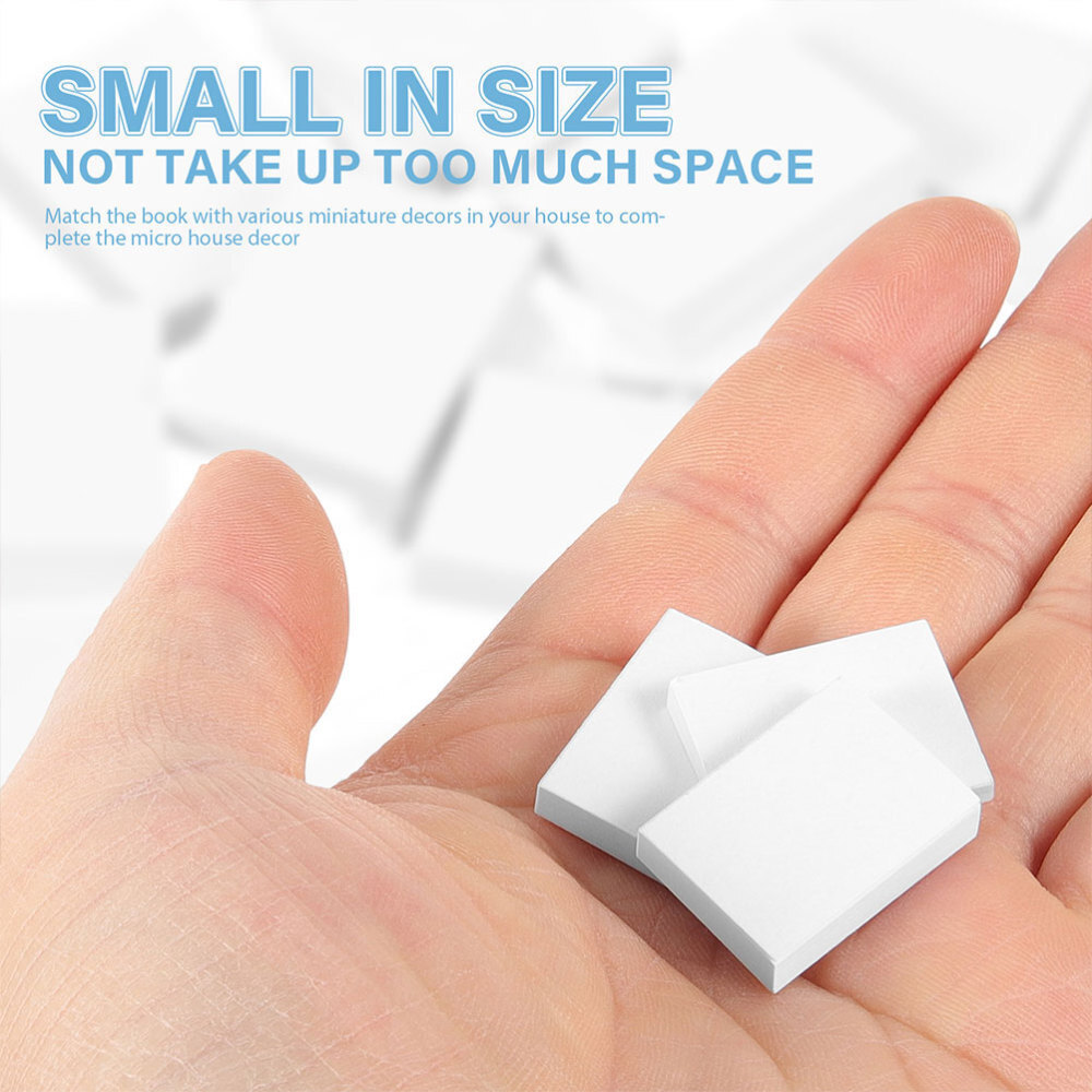 50PCS 1:12 Dollhouse Mini Blank Books Miniature Paper Book Model Decors