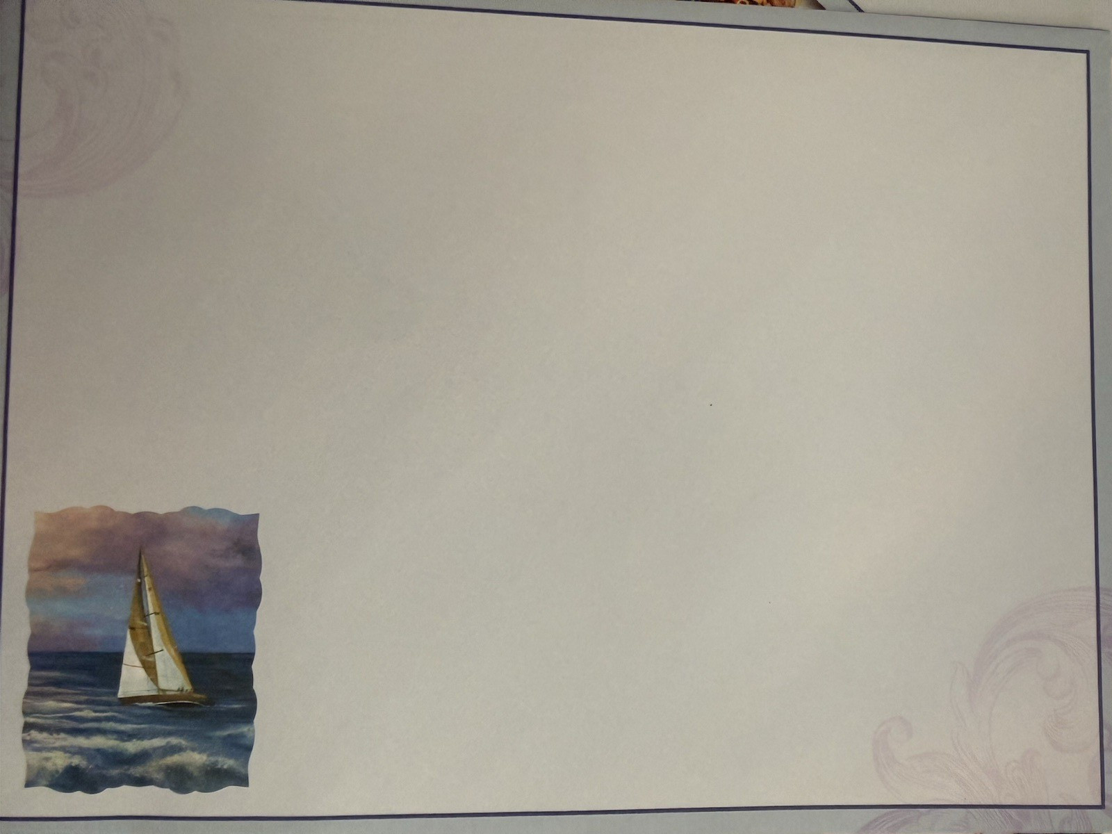 “For Someone Special On Your Birthday” – Sailboat on waves -Approx 5.5″ X 7.5″