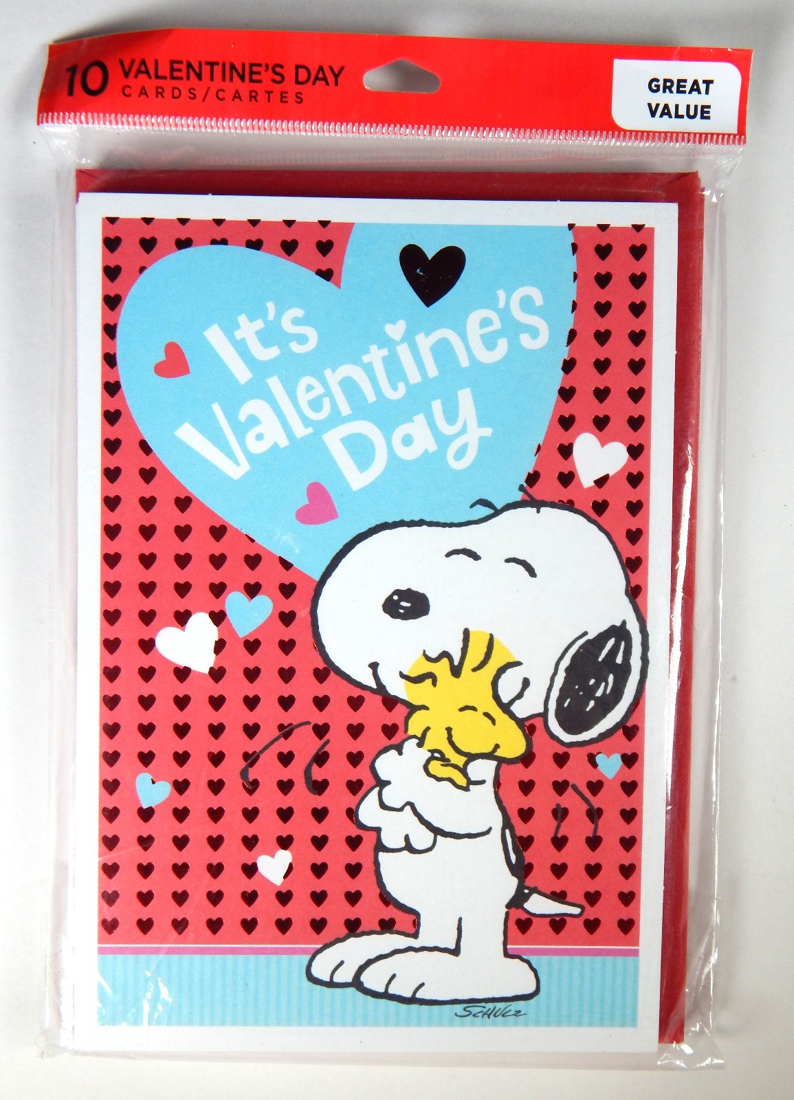 HALLMARK PEANUTS SNOOPY & WOODSTOCK 10 PACK VALENTINE’S DAY CARDS + ENVELOPES