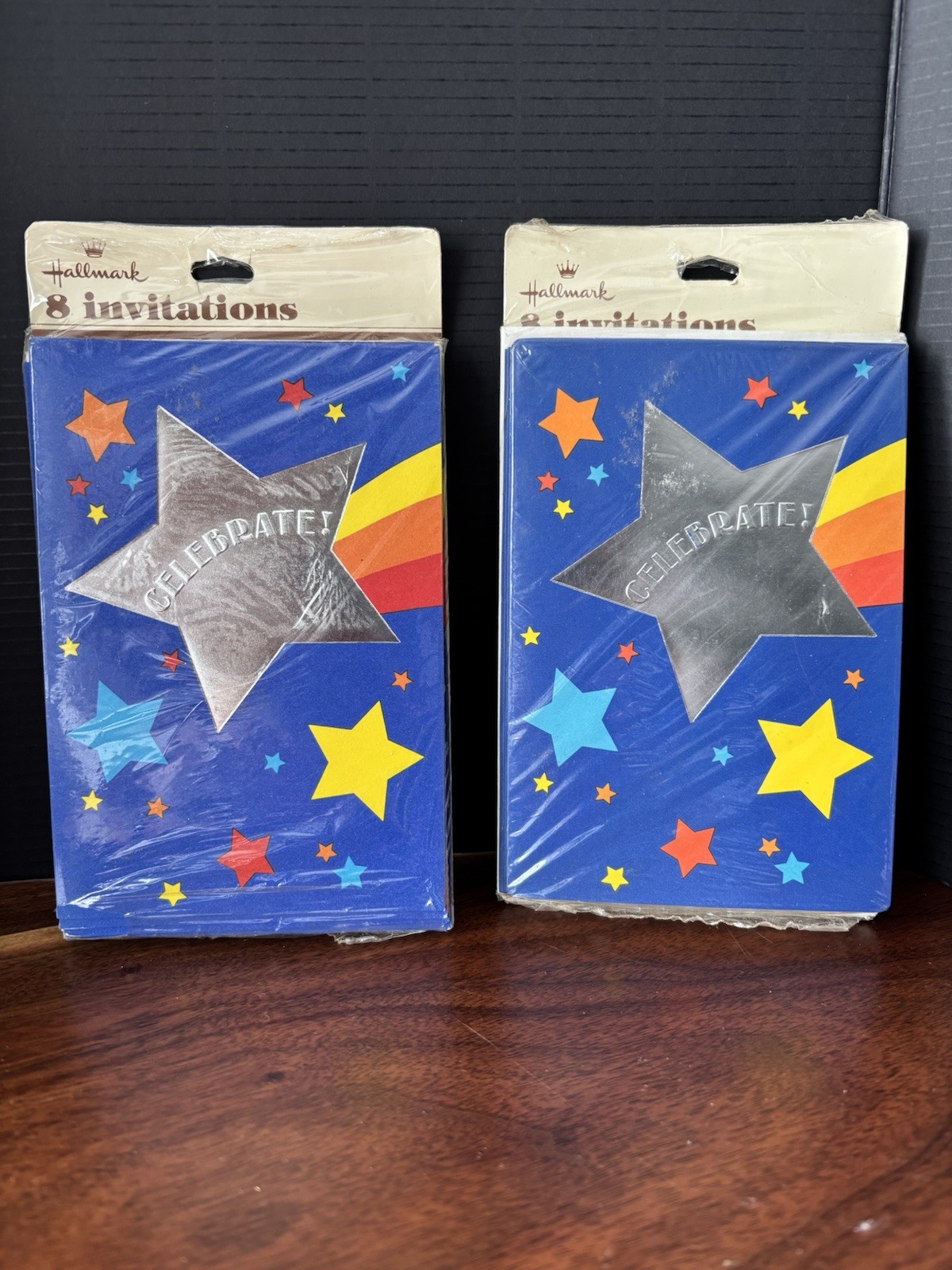 Vintage 1980’s Hallmark Birthday Party Invitations Stars & Rainbows! 16 cards