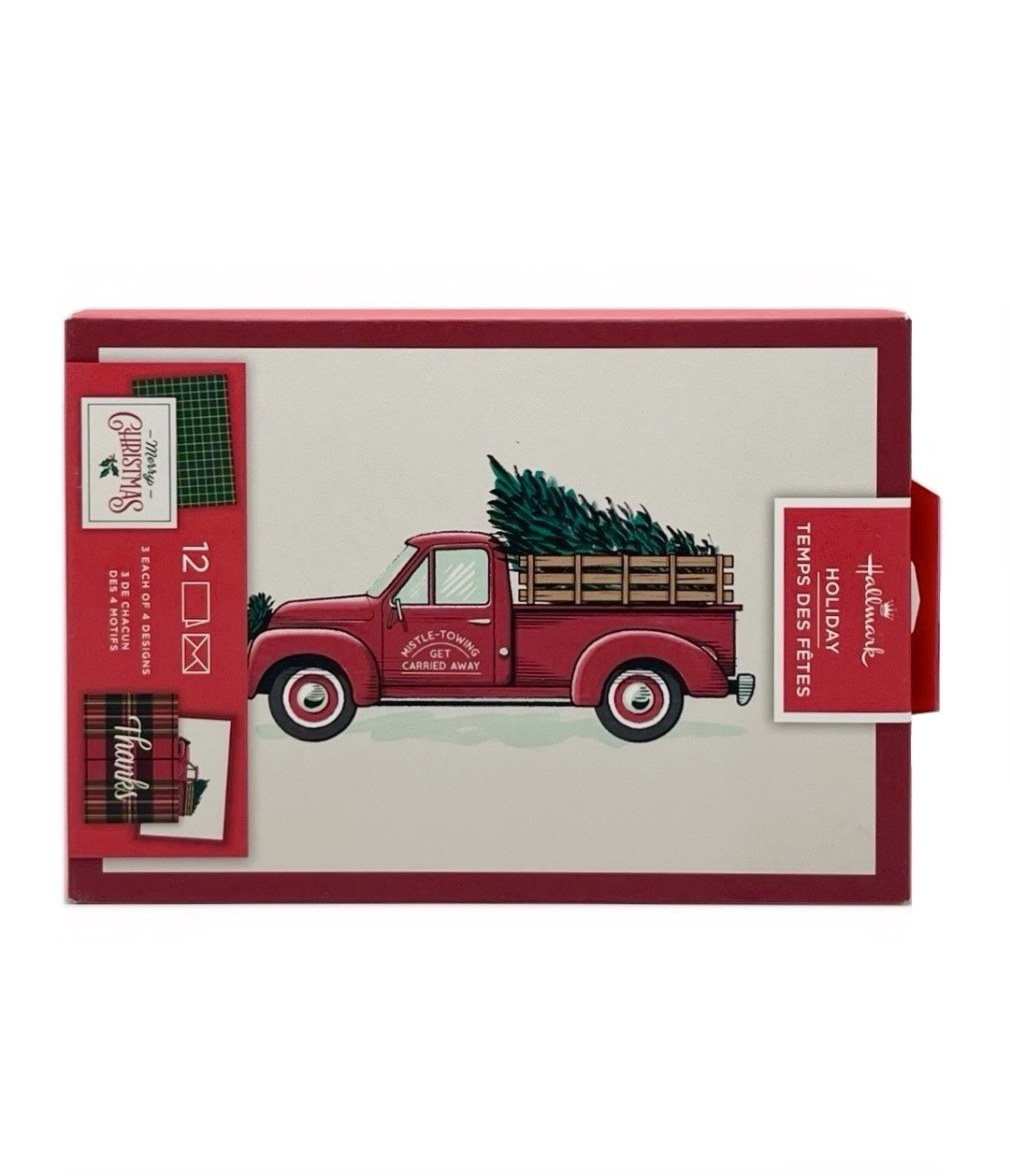 Hallmark 12 Pack Christmas Cards Blank – 4 Designs Red Truck/Thanks/Pattern NEW