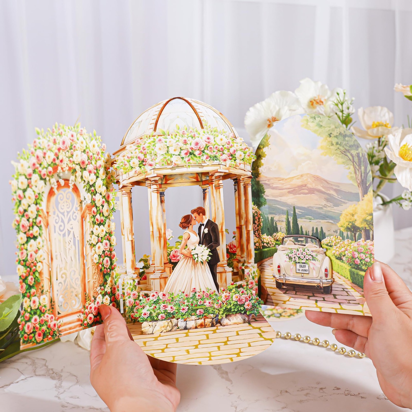 Wedding Pop Up Card – Romantic Card for Bride and Groom, Wedding Congratulati…