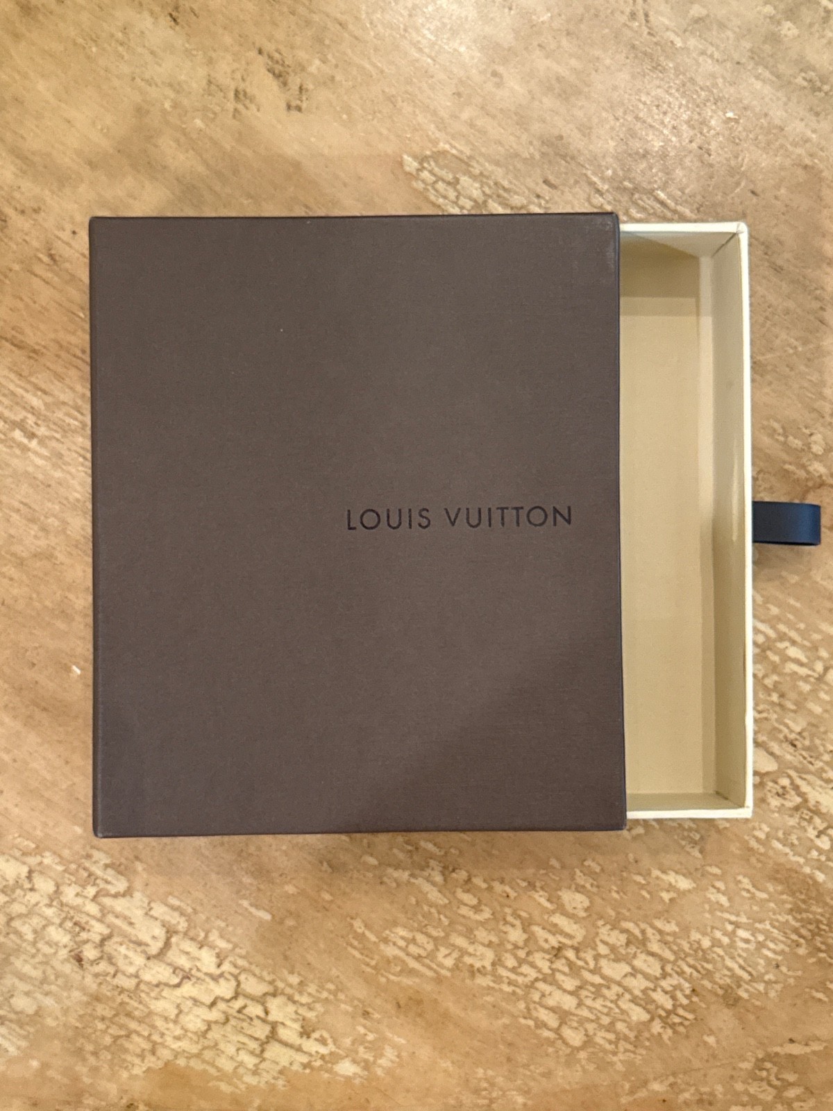 Authentic Louis Vuitton Brown Side Open Gift Box Empty 6 x 5 x 1.5