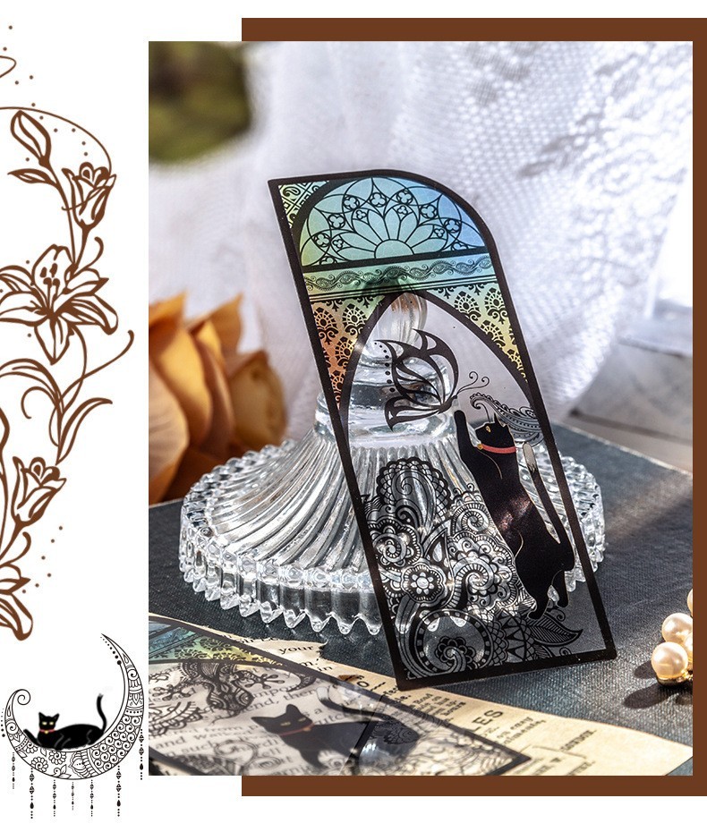 Set of 6 – Black Cats Bookmarks Readers Reading Gift For Book Lovers