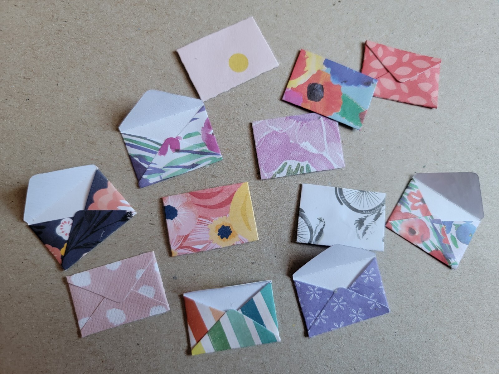 Assorted tiny design paper & cardstock envelopes 10pcs from a variety of designs