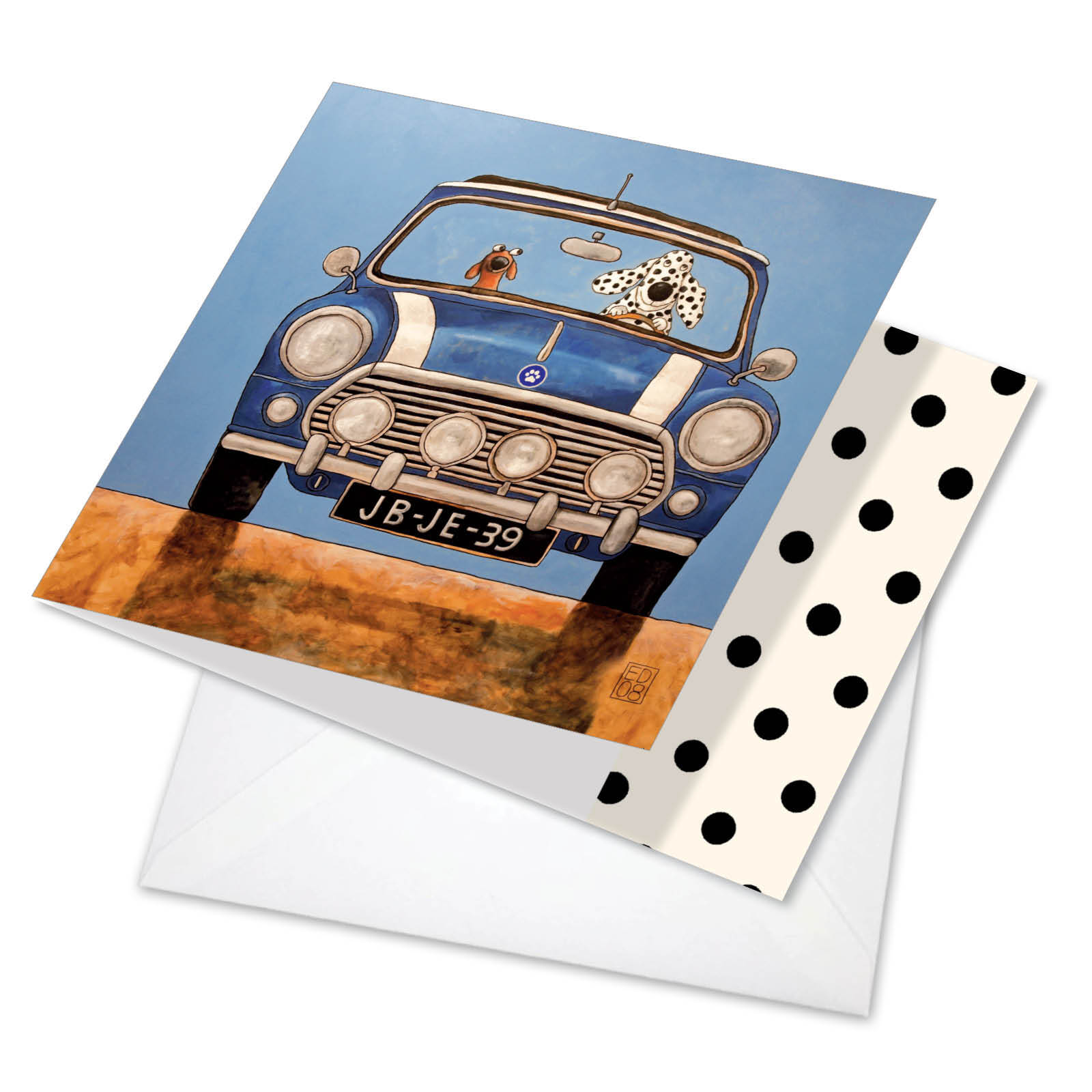 1 Thank You Card with Envelope – See Spot Drive a Mini Cooper CQ4977ATYG