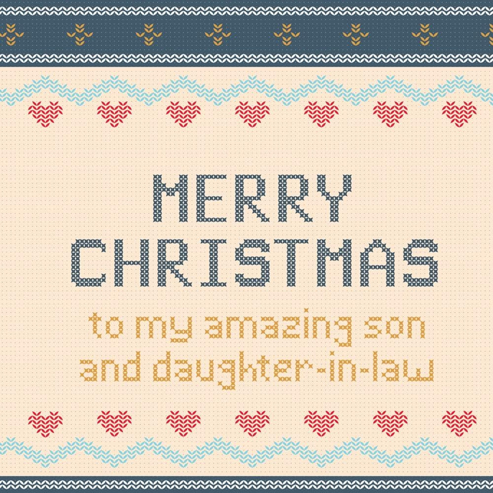 Greetings Christmas Card Son and Wife (Daughter in Law), Made in America, Eco-Fr