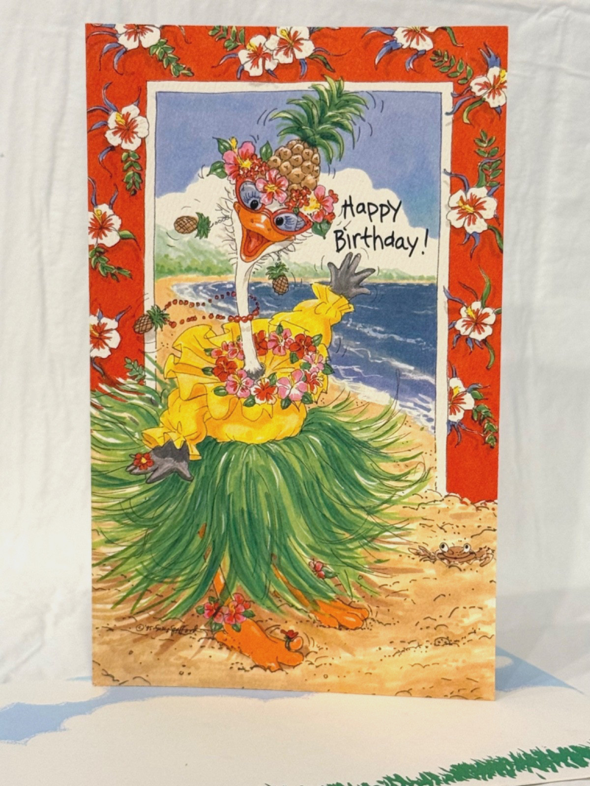 Vintage 1995 Suzy’s Zoo Greeting Card “Happy Birthday! Have A Hula Of A Time!”