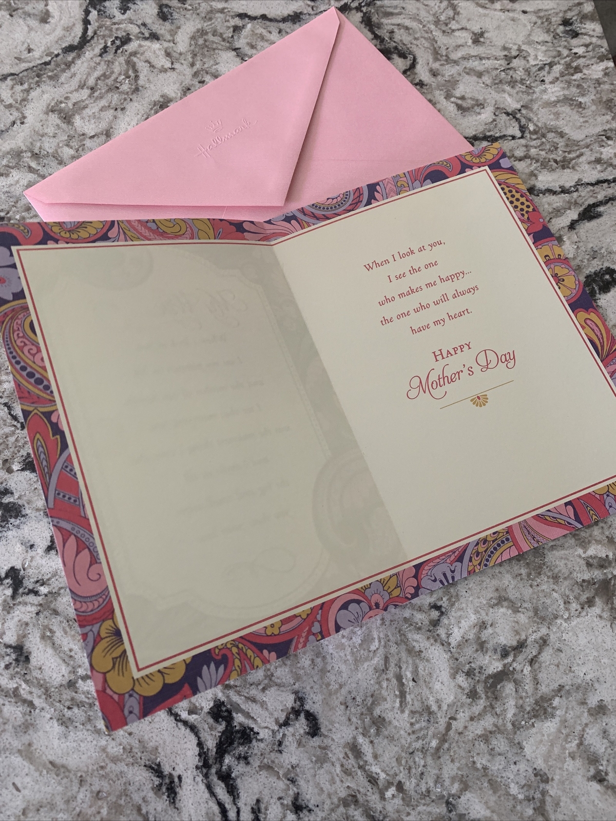 Mother’s Day – For My Wife – My Heart Love 5.5”x 8” Hallmark Greeting Card